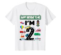 Niños ¡Feliz cumpleaños a mí! I'm 2 (Dos) Camiseta temática de Transporte Camiseta