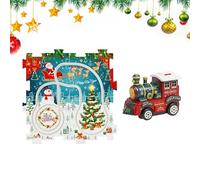 Niños Ferrocarril - Puzzle Circuito de Carreras Para Coches Juego de Navidad - Juego de ferrocarril de Navidad | Para, niños pequeños y niños de 3 a 6 años y amigos, juguete educativo educativo con