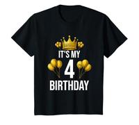 Niños Fiesta de cumpleaños It's My 4th Birthday para niños y niñas de 4 años Camiseta