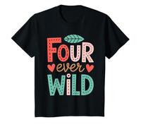 Niños Four Ever Wild Birthday Outfit For Toddler Girl Or Boy Camiseta