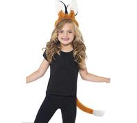 Niños Fox Diadema Orejas Y Cola Juego Marrón Animales Disfraces Accesorio Nuevo
