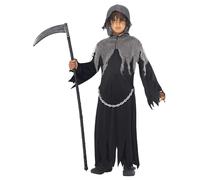 Niños Grim Reaper Disfraz de Halloween Fantasma Aterrador Mal Bata Nuevo