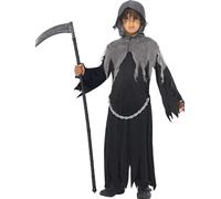Niños Grim Reaper Disfraz de Halloween Fantasma Aterrador Mal Bata Nuevo