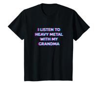 Niños I Listen To Heavy Metal with My Grandma Rock Star Kids Camiseta
