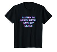 Niños I Listen To Heavy Metal with My Sister Rock Star Kids Camiseta
