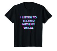 Niños I Listen To Techno with My Uncle Rave Kids Camiseta