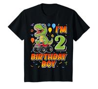 Niños I'm 2 Birthday Boy 2 Years Old T-Rex Monster Truck Birthday Camiseta
