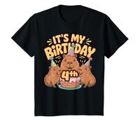 Niños It's My 4th Birthday Capibara 4 Años Camiseta