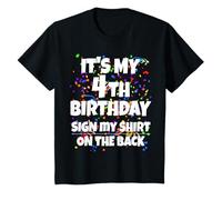 Niños It's My 4th Birthday Sign My Shirt On The Back 4 Year Old Camiseta