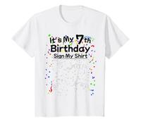 Niños It's My 7th Birthday Sign My Shirt 7 Year Old Birthday Camiseta