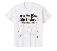 Niños It's My 8th Birthday Sign My Shirt 8 Year Old Birthday Camiseta