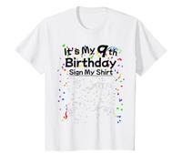 Niños It's My 9th Birthday Sign My Shirt 9 Year Old Birthday Camiseta
