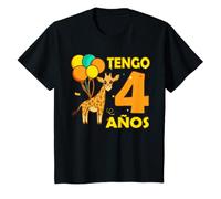 Niños Jirafa Animales Amorosa Niña Soy 4 Años Cumpleaños Camiseta