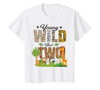 Niños Joven salvaje y 2 años de edad 2º cumpleaños Safari Zoo Animal Camiseta