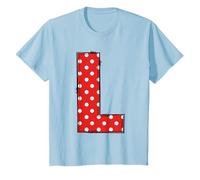 Niños Letra Roja L Punto Blanco Alfabeto Monograma L Camiseta