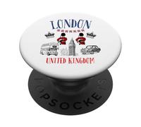 Niños Londres Gran Bretaña British Souvenir Autobús Cabina Chica Niños PopSockets PopGrip Adhesivo
