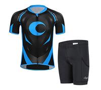 Niños Maillot de Bicicleta Ropa de Ciclo raje De Ciclismo Conjunto De Maillot Y Pantalones Cortos para Niño/Niña (Bicicleta Camiseta Manga Corta + Pantalones con Asiento Acolchado)-XL