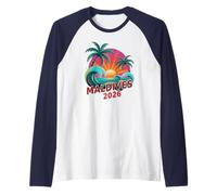Niños Maldives 2026 Viaje de cumpleaños Surfing Vacaciones a Juego Camiseta Manga Raglan