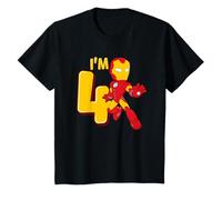 Niños Marvel Iron Man Cute Iron Man 4th Birthday I'm 4 Camiseta