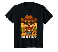 Niños Mateo Cowboy para niños Tema Western Rodeo Country Camiseta