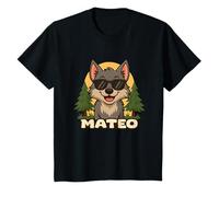 Niños Mateo - Diseño de Lobo con Nombre para Niños Camiseta