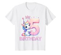Niños Mi 5 cumpleaños niña Unicornio Camiseta