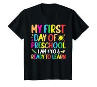Niños Mi primer día de preescolar tengo 4 años y estoy listo para aprender Camiseta