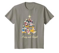 Niños Mickey Mouse and Friends Merry And Bright Navidad Camiseta