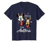 Niños Mickey Mouse and Pluto Deck The Antlers Navidad Camiseta