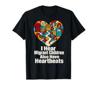 Niños migrantes Latidos del corazón Vidrieras Casas Derechos Humanos Camiseta