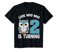 Niños Mira quién está girando 2 lindos búhos para niños, fiesta de segundo cumpleaños Camiseta