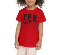 Niños Moda Niño Niño Niñas Ropa de Verano Primer Día de la Escuela Camisa En Mi Preescolar Camisas de guardería Niños 146, rojo, 5-6 años
