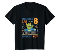 Niños Monster Car 8 Cumpleaños Niño Aventura Camiseta
