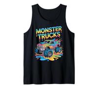 Niños Monster Truck Drip Colorido Graffiti Ice Cream Drip Boy Camiseta sin Mangas