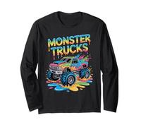 Niños Monster Truck Drip Colorido Graffiti Ice Cream Drip Boy Manga Larga