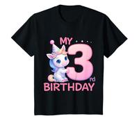 Niños My 3rd Birthday Unicorn Girl Edad 3 Camiseta