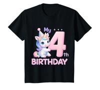 Niños My 4th Birthday Unicorn Girl Edad 4 Camiseta