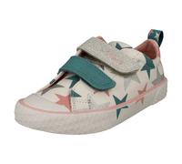 Niños Niña Clarks Cierre Adhesivo Patrón Detallado Zapatillas de Lona Foxing Lo