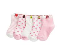 Niños Niñas Calcetines de Algodón Cómodo Suave Elasticity Absorber el Sudor primavera verano otoño Color Rosa 0-1 año ( Pack de 5 Pares)