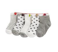 Niños Niñas Calcetines de Deportivo Jogging Algodón Cómodo Suave Elasticity Absorber el Sudor primavera verano otoño Color Gris 1-3 año ( Pack de 5 Pares)