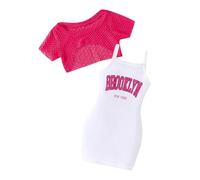 Niños Niñas Camiseta Pantalones Cortos 2026 Trajes De Verano Para Niñas Conjunto De 2 Piezas Vestido Casual Para Niños Pequeños Con Vestidos De Color Sólido Ropa Blanca Para Niños, rojo, 2-3 años