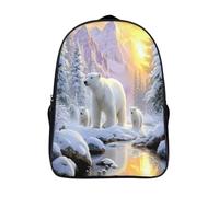 niños niñas mochila para ordenador portátil invierno alta capacidad 3d impreso mochila 2 compartimento familia de osos polares con bolsillos grandes mochilas impresos-16,para adolescentes adultos