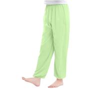Niños Niñas Pantalones de Algodón Casuales Verano Pantalon de Protección Solar Anti-Mosquitos Harem Pantalón Bloomers Pantalones Deportivos Suelta Elásticos Jogging Pants 2-16 Años