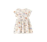 Niños Niñas Vestidos 2026 Vestido De Verano Con Estampado De Dibujos Animados Y Mangas Cortas Para - Dulce Vestido Casual Para Niños, Vestido De Princesa Blanca Suelto Casual, Blanco, 5-6 años
