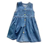 Niños Niño Bebé Niña Primavera Verano Sólido Vaqueros Sin Mangas Princesa Vestido Falda de Tul Brillo, D-a, 4-5 Años