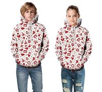 Niños Niños Niñas Navidad Sudaderas Suéteres 3D Impreso Dinosaurio Casual Sudaderas con Capucha con Bolsillos Sudaderas Cuero