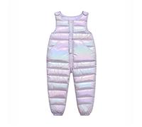Niños Niños Niños pequeños Niños pequeños Bebés Niños Niñas Sin mangas Invierno Cálido Mono Algodón Wadded Suspender Ski Bib Pantalones Overoles Pantalones Traje Ropa (White, 4-5 Years)