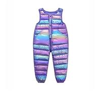 Niños Niños Niños pequeños Niños pequeños Bebés Niños Niñas Sin mangas Invierno Cálido Mono Algodón Wadded Suspender Ski Bib Pantalones Overoles Pantalones Traje Ropa (Purple, 18-24 Months)