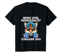 Niños Nuevo Nivel Desbloqueado Escolar 2024 Inscripción escolar Zorro Camiseta
