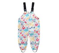 Niños Pantalones Impermeablespetos Lluvia Niñas Monos Pantalones Estampados Ropa de Lluvia con Banda Reflectante Flor 8-9 años